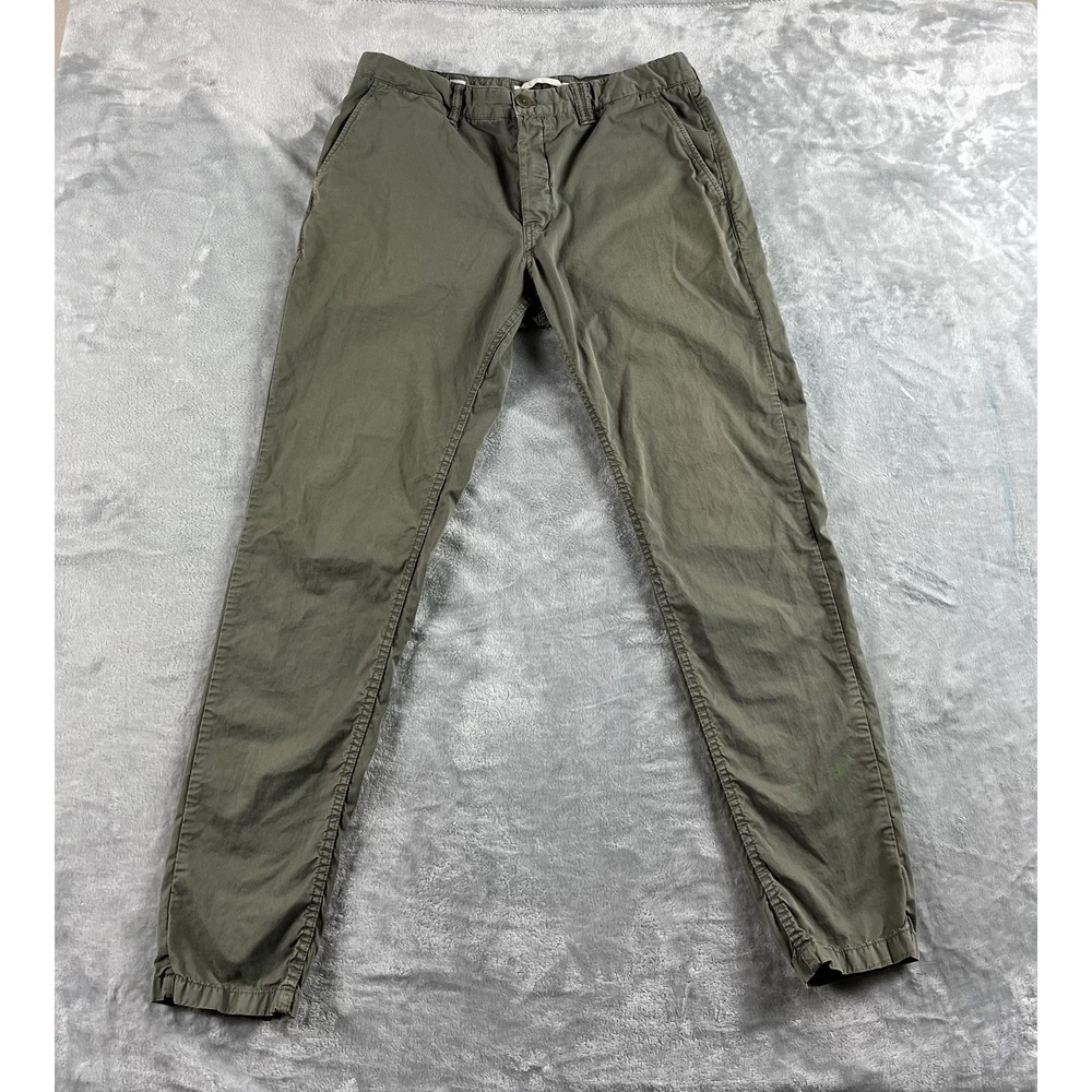 Norse Projects Pants Mens 34x30 Green Aros Slim Light Twill Chino Faded READ